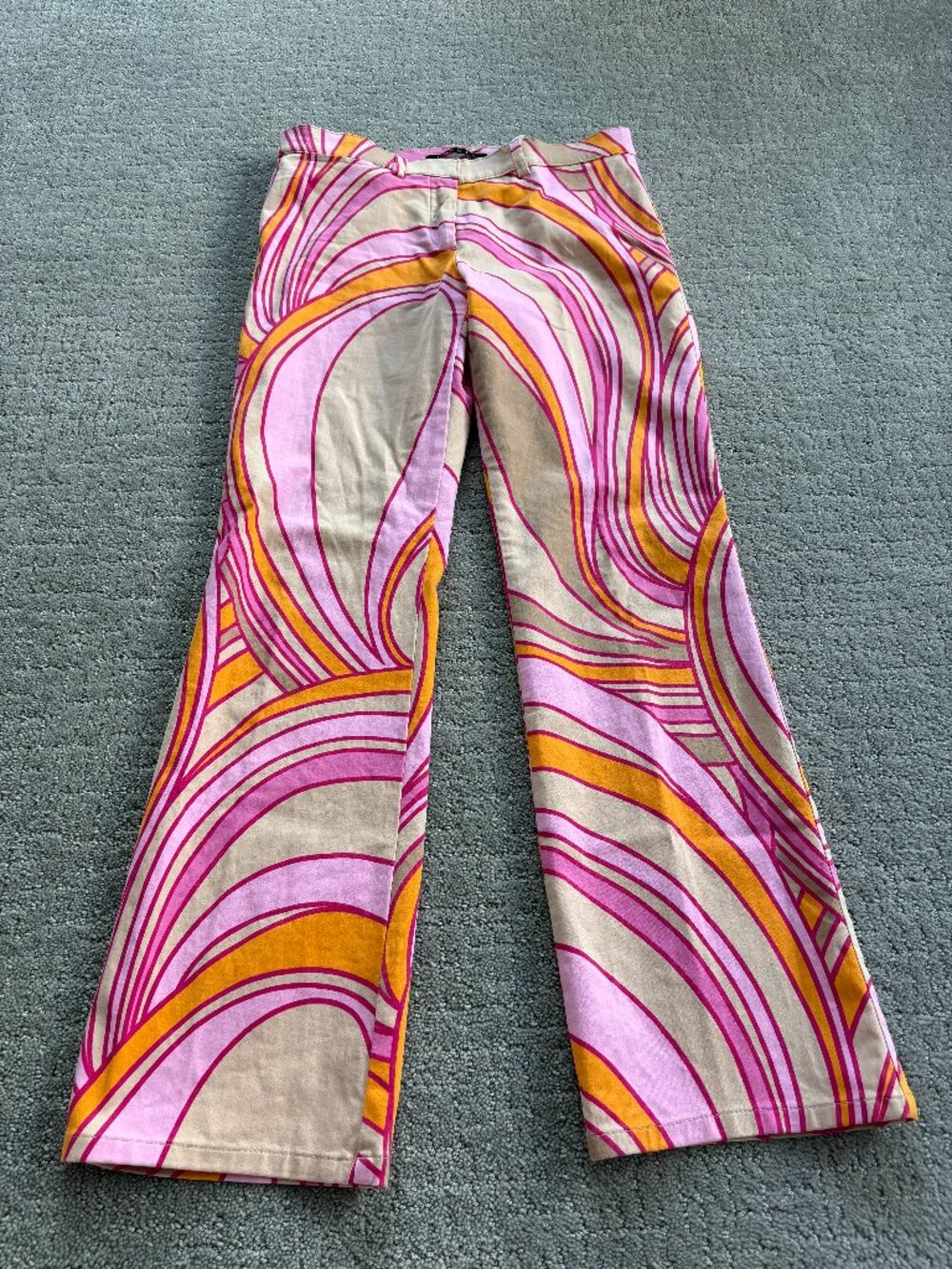 Vintage Theory Size 4 Pink Groovy Boho Barbiecore Indie Print Cotton Pants Y2K